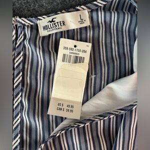 Hollister Navy and White Striped Romper